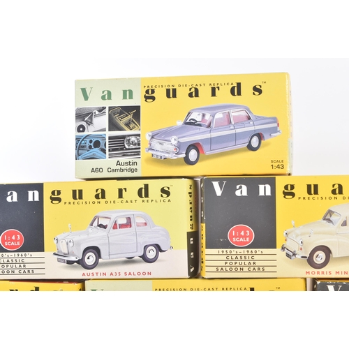 356 - A collection of x10 assorted 1/43 scale Lledo made Vanguards diecast model cars to include; VA00317 ... 