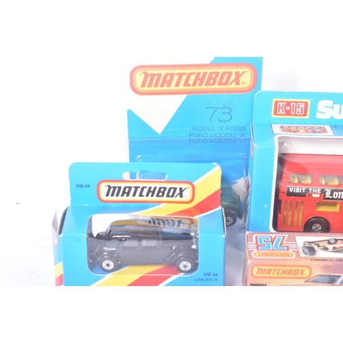 363 - A collection of assorted vintage Matchbox diecast model cars and other vehicles to include x6 boxed ... 