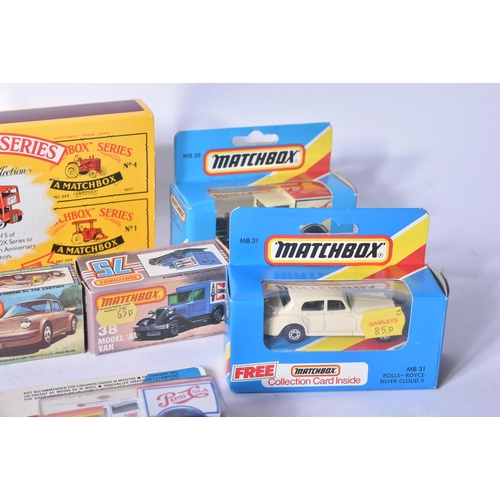 363 - A collection of assorted vintage Matchbox diecast model cars and other vehicles to include x6 boxed ... 