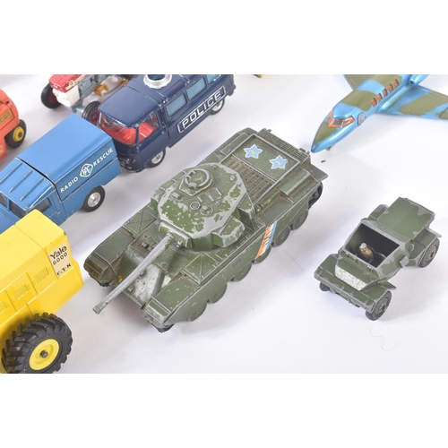 364 - A collection of assorted vintage Dinky Toys and Corgi Toys diecast model cars and other vehicles. Ex... 