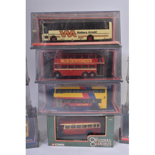 366 - A collection of x10 original Corgi Original Omnibus boxed diecast model buses to include; AEC Q Doub... 