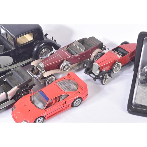 390 - A collection of x6 assorted Franklin Mint diecast model cars comprising; 1/16 scale 1931 Bugatti Roy... 