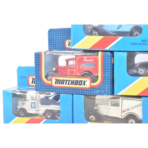 396 - A collection of x10 vintage Matchbox diecast models cars / vans / trucks etc to include; MB47 Jaguar... 