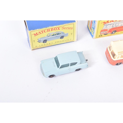 397 - A collection of vintage Lesney made Matchbox Series boxed diecast models comprising; No. 7 Ford Angl... 