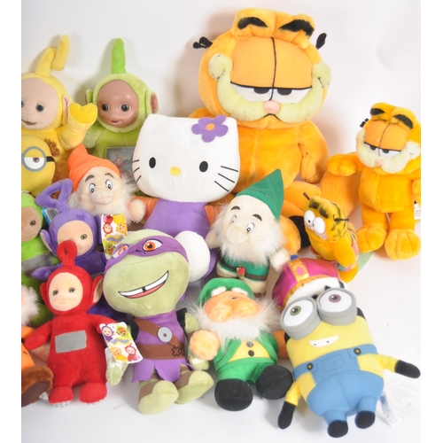 454 - Teddy Bears - a collection of x 24 assorted teddy bears / plush toys to include: Garfield, Despicabl... 