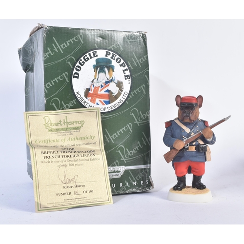 495 - Doggie People - Robert Harrop - DP235B ' Brindle French Bulldog French Foreign Legion ' - Limited Ed... 