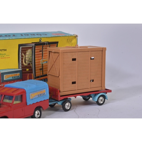 68 - An original vintage Corgi Toys boxed diecast model Gift Set No. 19 Chipperfields Land-Rover with Ele... 