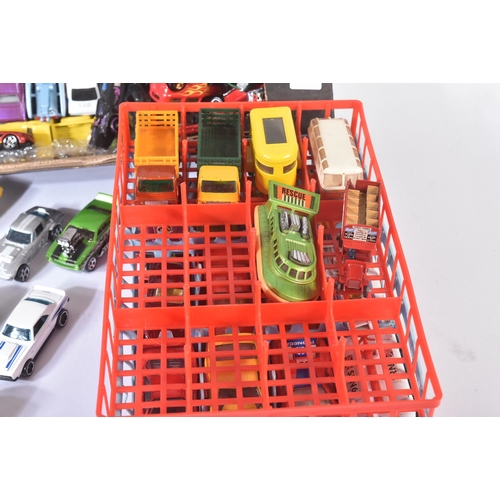 85 - A collection of assorted vintage loose diecast model cars, largely Mattel made Hot Wheels along with... 