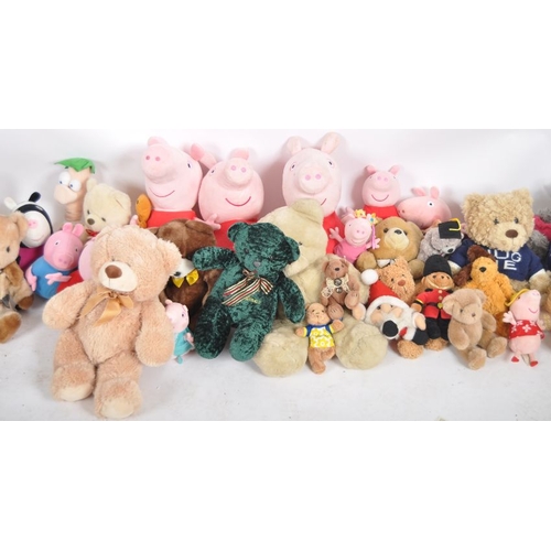 87 - Teddy Bears - a collection of x 33 assorted teddy bears / plush toys to include: Peppa Pig, Jade, Sk... 