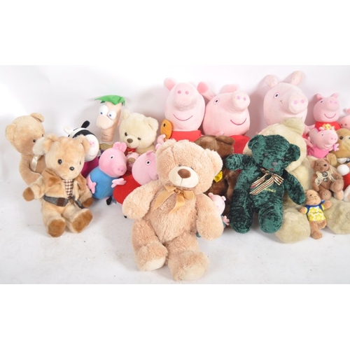 87 - Teddy Bears - a collection of x 33 assorted teddy bears / plush toys to include: Peppa Pig, Jade, Sk... 