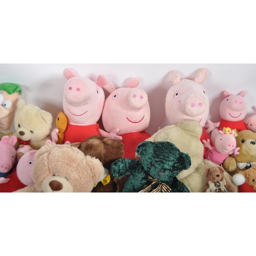 87 - Teddy Bears - a collection of x 33 assorted teddy bears / plush toys to include: Peppa Pig, Jade, Sk... 