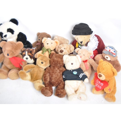 113 - Teddy Bears - a collection of x 24  assorted teddy bears / plush toys to include: Build a Bear, Chee... 