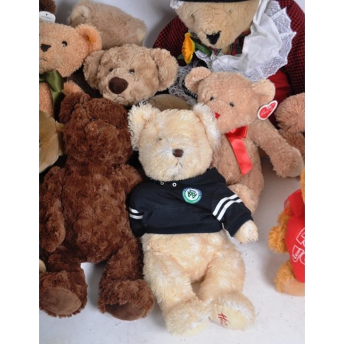 113 - Teddy Bears - a collection of x 24  assorted teddy bears / plush toys to include: Build a Bear, Chee... 