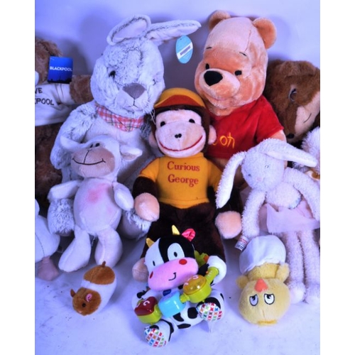 124 - Teddy Bears - a quantity of assorted teddy bears / plush toys to include: Curious George, Paws, East... 