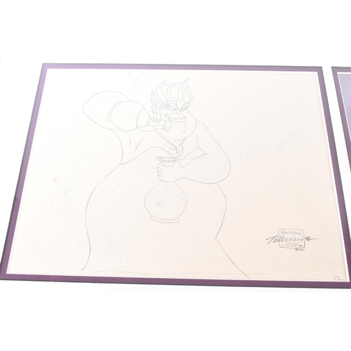 550 - Walt Disney - The Little Mermaid (1989) - two pieces of original production used animation artwork f... 