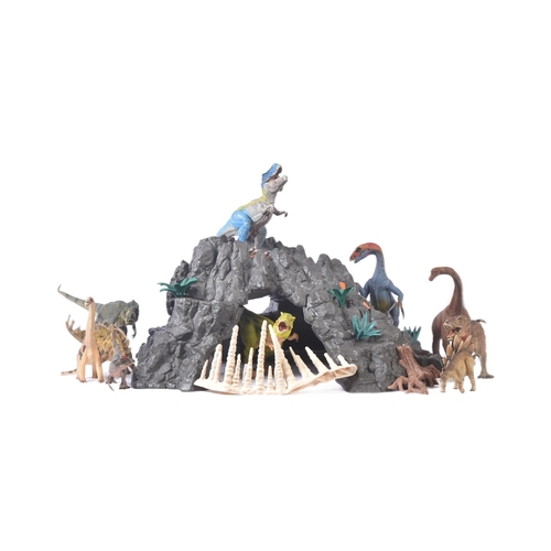 620 - An original Schleich made playset No. 42305 Giant Volcano with Dinosaurs. The set comprising large s... 