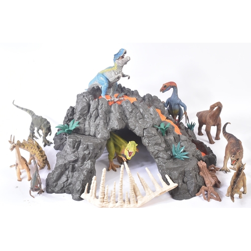 620 - An original Schleich made playset No. 42305 Giant Volcano with Dinosaurs. The set comprising large s... 