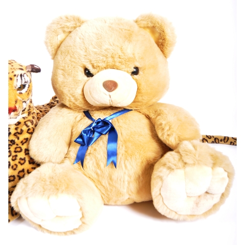 320 - A gigantic Leopard & Teddy Bear. A stuffed oversized Leopard & Teddy Bear measuring 80cm x 110cm and... 