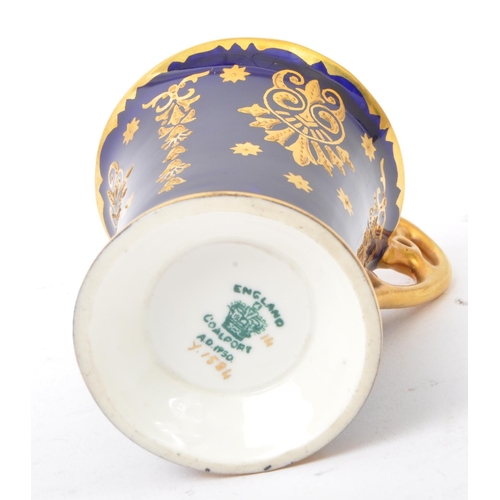 10 - An early 20th century Coalport fine bone china cobalt & gilt Demitasse chocolate cup & saucer. The c... 