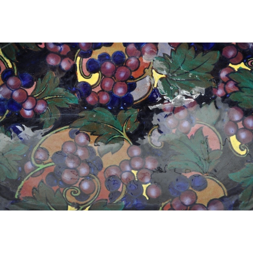 18 - An early 20th century Royal Stanley Ware 'Jacobea' ceramic centrepiece fruit bowl with grape decorat... 