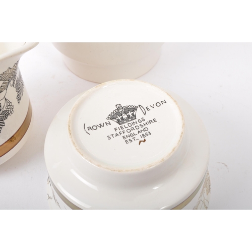 34 - Fieldlings - Staffordshire England - A vintage 20th Century Crown Devon coffee tea service set. Comp... 