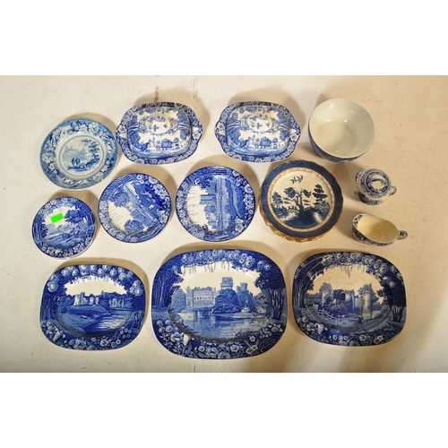 5 - A large collection of Victorian & later blue and white dinnerware to include Spode style, Adams, Boo... 