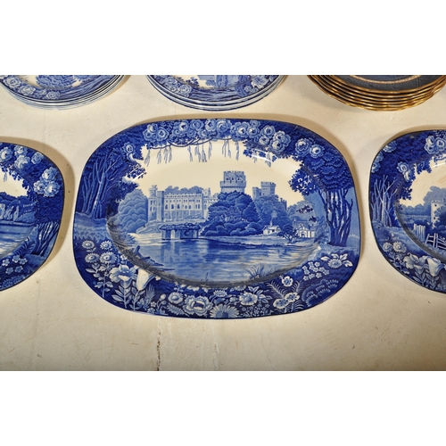 5 - A large collection of Victorian & later blue and white dinnerware to include Spode style, Adams, Boo... 