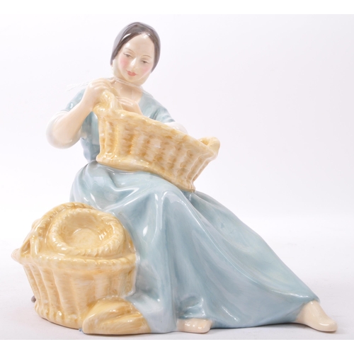 69 - A vintage 20th century circa 1960s Royal Doulton fine bone china figurine of 'The Basket Weaver' HN ... 