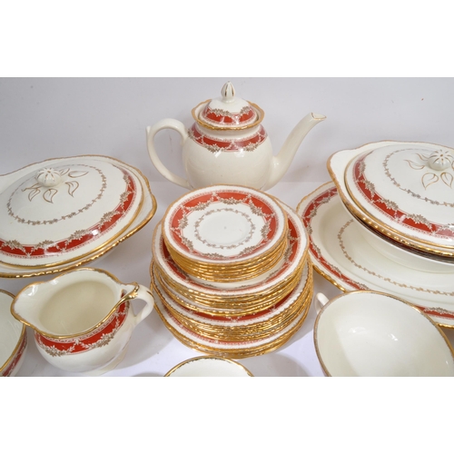90 - Ridgway ceramic tea service - 20th Century vintage. Comprising of; serving plates, sugar bowl, cups,... 