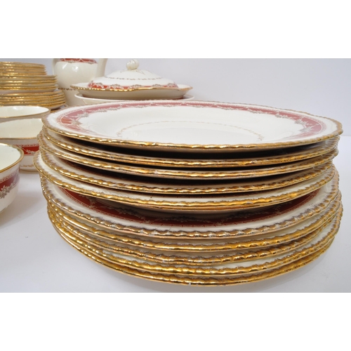 90 - Ridgway ceramic tea service - 20th Century vintage. Comprising of; serving plates, sugar bowl, cups,... 