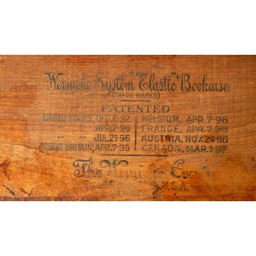 1006 - An original early 20th Century Globe Wernicke stacking modular barrister / lawyers bookcase having s... 