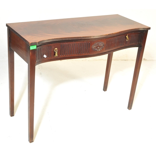 1017 - 19th century Victorian mahogany Chinese Chippendale revival writing table desk. Raised on squared ta... 