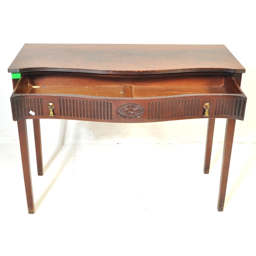 1017 - 19th century Victorian mahogany Chinese Chippendale revival writing table desk. Raised on squared ta... 