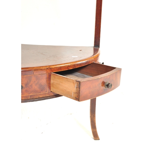 1029 - A 19th century George III mahogany washstand. Tapering legs with lower triangular frieze having draw... 