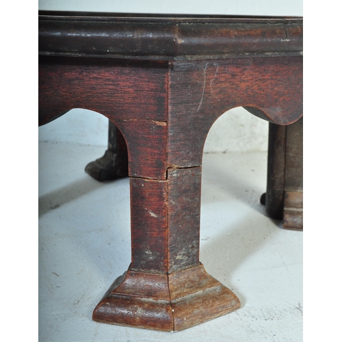 1038 - A Victorian 19th Century Arts & Craft table top plant stand. Of circular mahogany construction with ... 