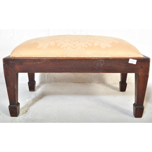 1040 - A pair of 19th Century low foot stools. Of octagonal shape with upholstered fabric cushioned top wit... 