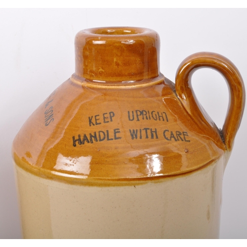 551 - A collection of six vintage 20th Century stoneware flagons / water jugs. Three with two tone affect ... 