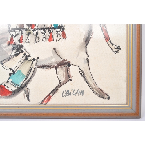 560 - Jovan Obican (French, 1918 - 1986) - A pair of vintage 20th century watercolours on paper from the F... 