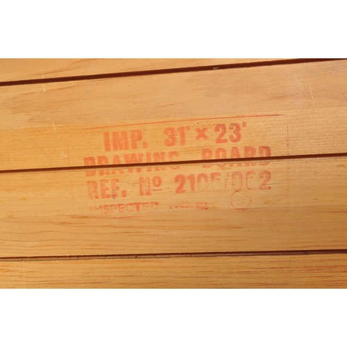 564 - A retro vintage 20th century wooden draughtsman desk top work table. The architect table including a... 