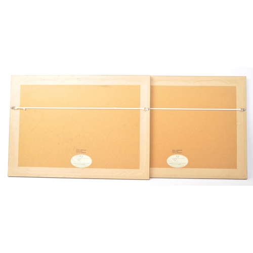 570 - Jovan Obican (French, 1918 - 1986) - A pair of vintage 20th century acrylic on paper from the French... 