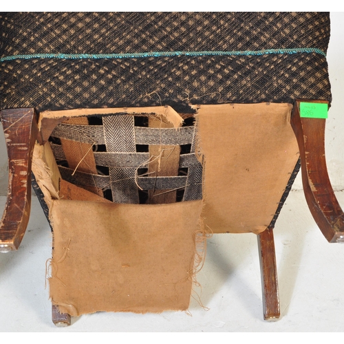 586 - A pair of retro vintage mid 20th Century 1940s cocktail chairs. Having a upright backrest, with squa... 