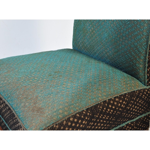 586 - A pair of retro vintage mid 20th Century 1940s cocktail chairs. Having a upright backrest, with squa... 