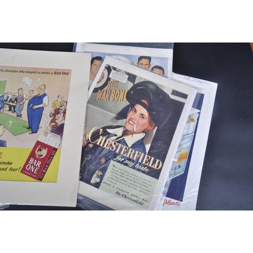 597 - Smoking Related Advertisement - A mixed selection of retro vintage 20th Century paper cigarette adve... 