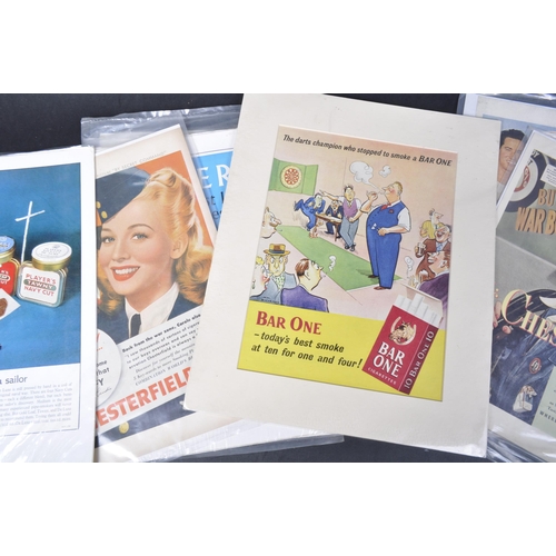 597 - Smoking Related Advertisement - A mixed selection of retro vintage 20th Century paper cigarette adve... 