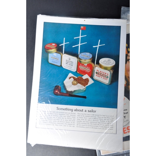 597 - Smoking Related Advertisement - A mixed selection of retro vintage 20th Century paper cigarette adve... 