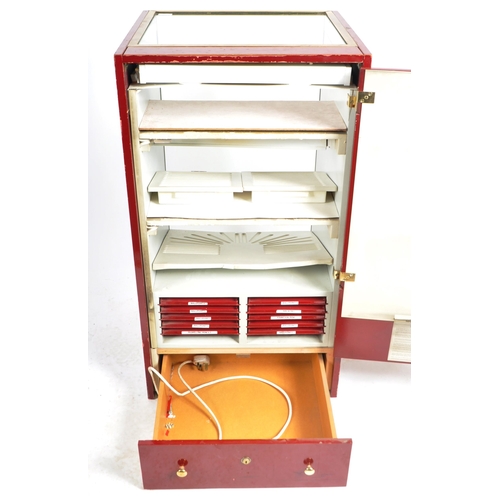 625 - A vintage mid 20th Century brass and painted wood shop display / advertising jewellery shop cabinet ... 