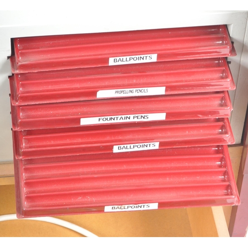 625 - A vintage mid 20th Century brass and painted wood shop display / advertising jewellery shop cabinet ... 