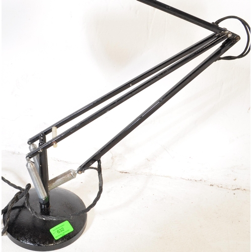632 - A retro vintage 20th century circa 1960s black Herbert Terry anglepoise desk table lamp light with a... 