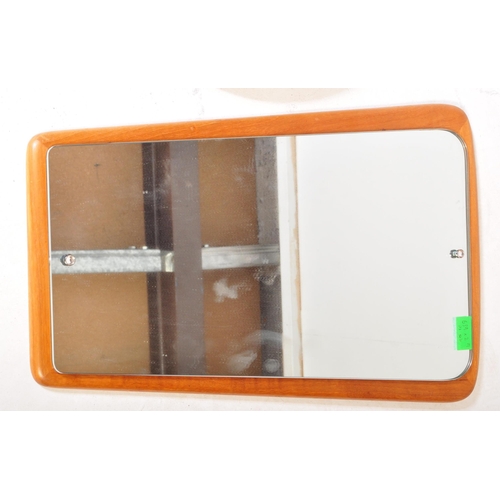 639 - Mid 20th Century teak wood atomic sputnik style wall mirror of ovoid shape together with a circa 195... 