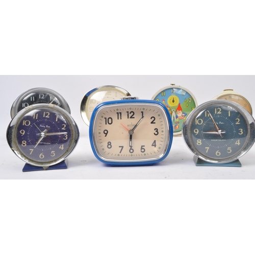 641 - A collection of retro alarm clocks to include Smiths Fairy tales, Ingersoll Threestone, Big Ben, Bab... 